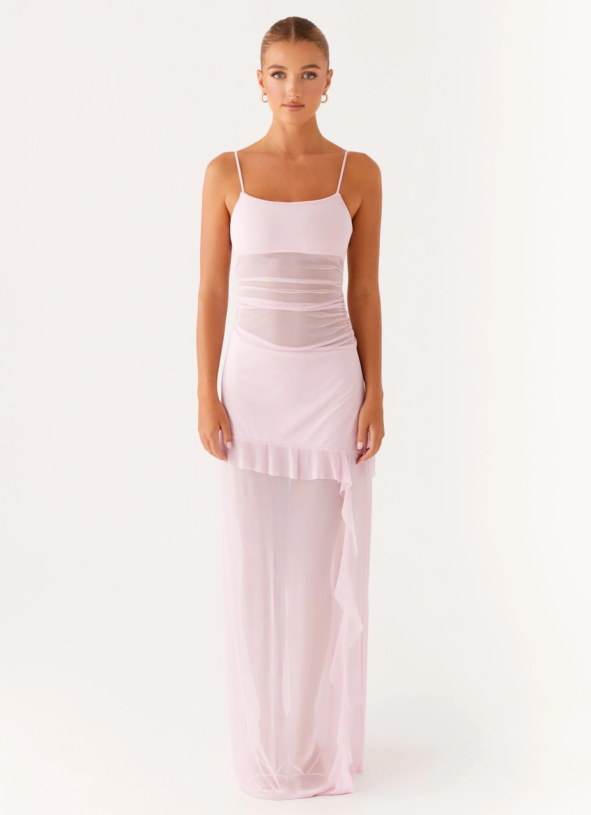 Jenni Ruffle Maxi Dress Pink