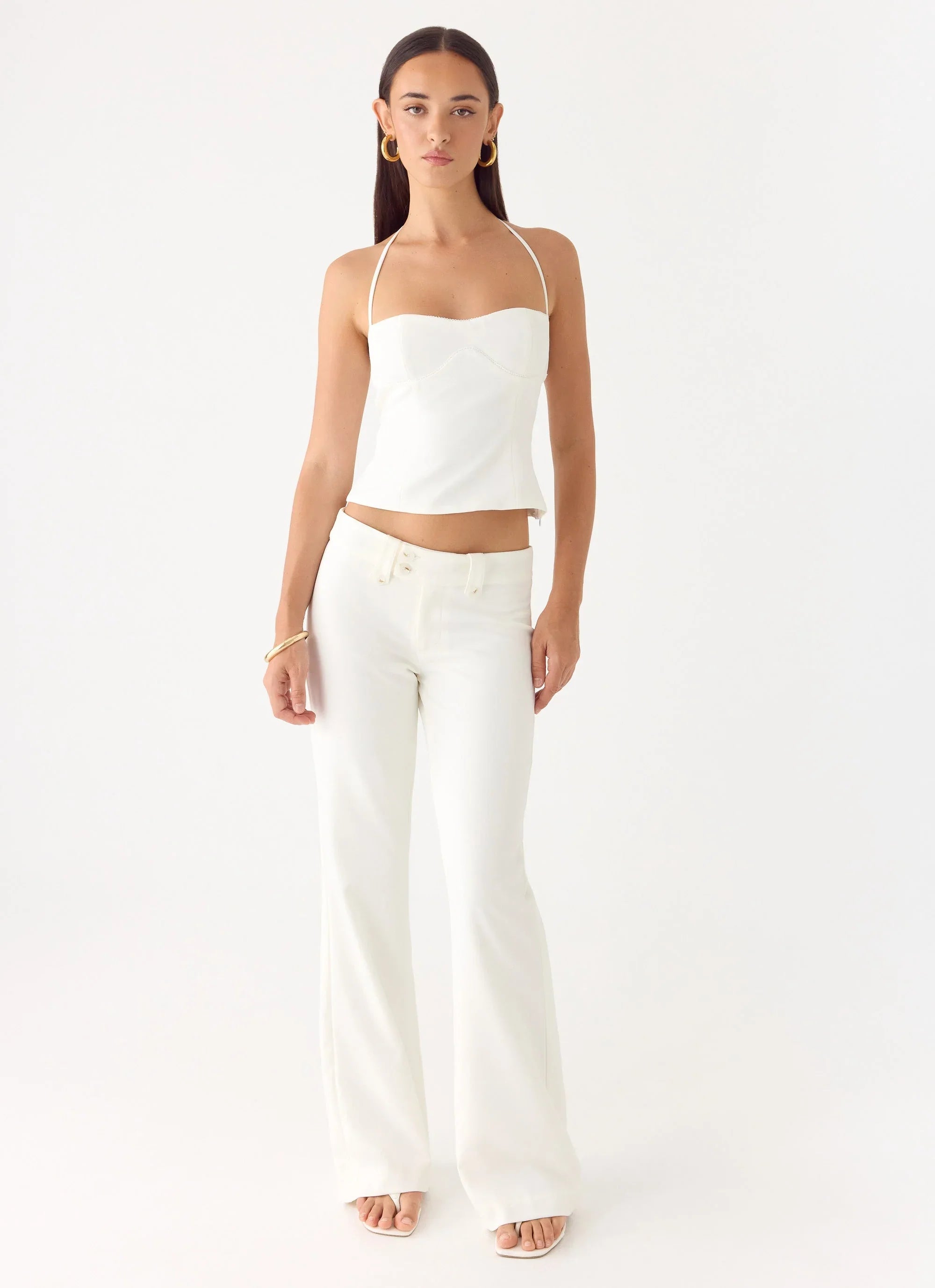Weiss Low Rise Suiting Pants White