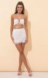 Wrap Floral Two Piece Set in White Lace