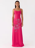 Carmine Embellished Maxi Dress Fuchsia