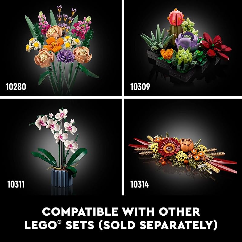 LEGO Botanicals Artificial Wildflower Bouquet Fake Indoor Flowers Building Set for Home Kitchen Desk Decoration Adults Ages 18 Gift for Birthdays 10313