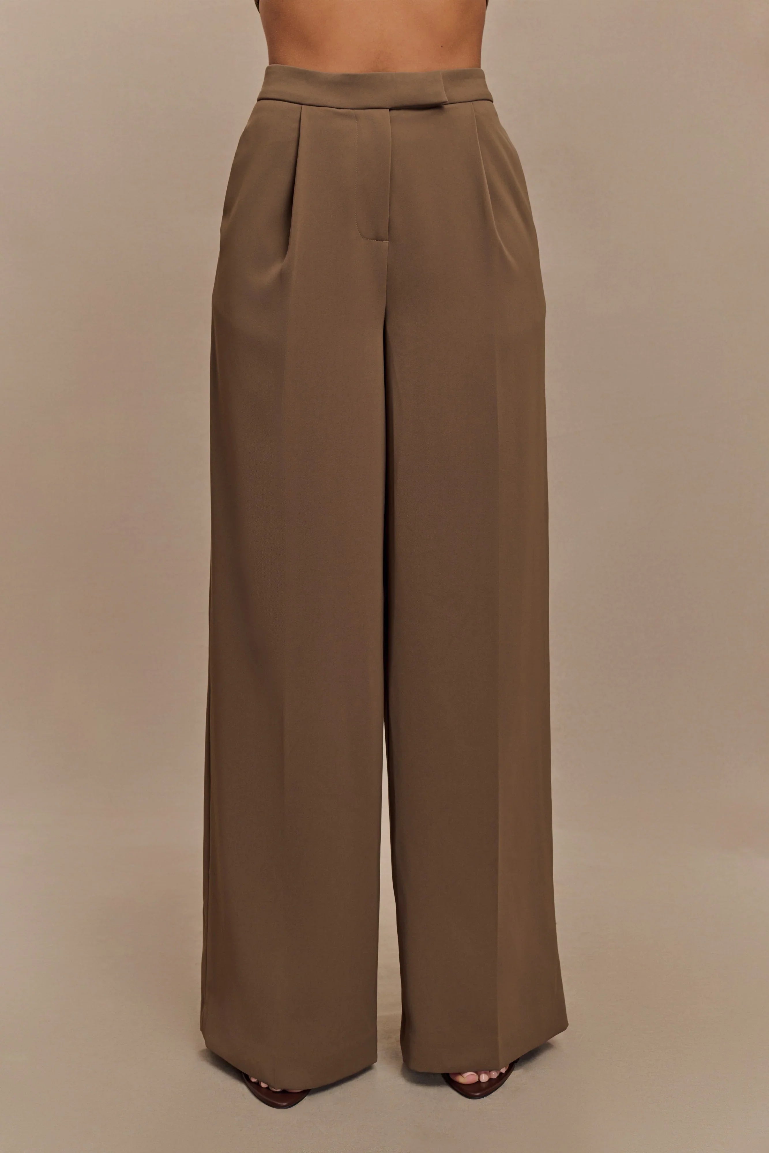 Faith Suiting Wide Leg Pant Cacao Brown