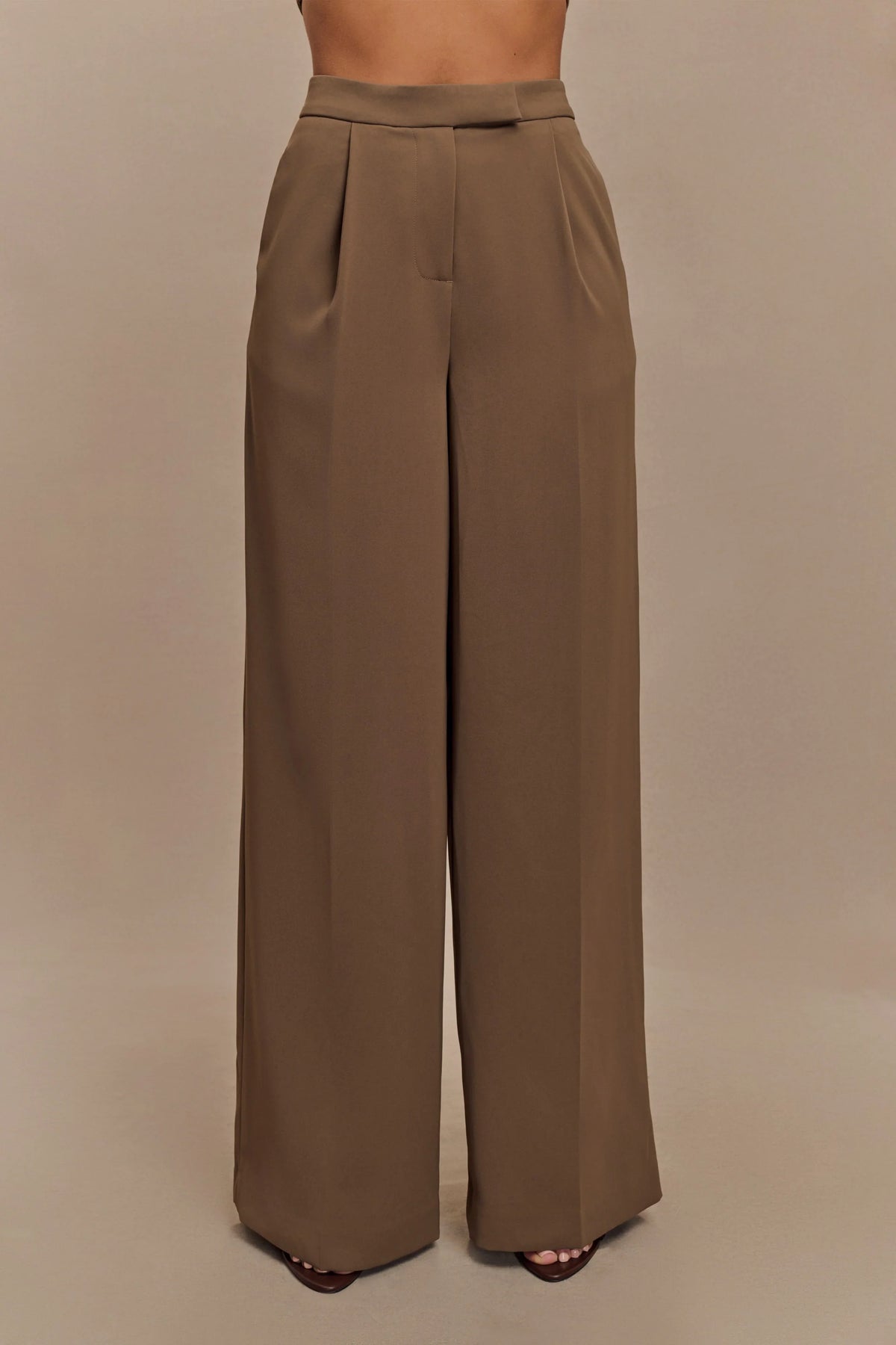 Faith Suiting Wide Leg Pant Cacao Brown