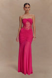 Khadijah Lace And Mesh Maxi Dress Dragonfruit