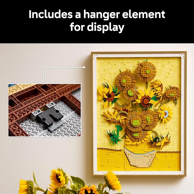LEGO Art Vincent Van Gogh Sunflowers Building Set for Adults Home Decor Idea Brick Built Painting Gift for Birthdays 31215