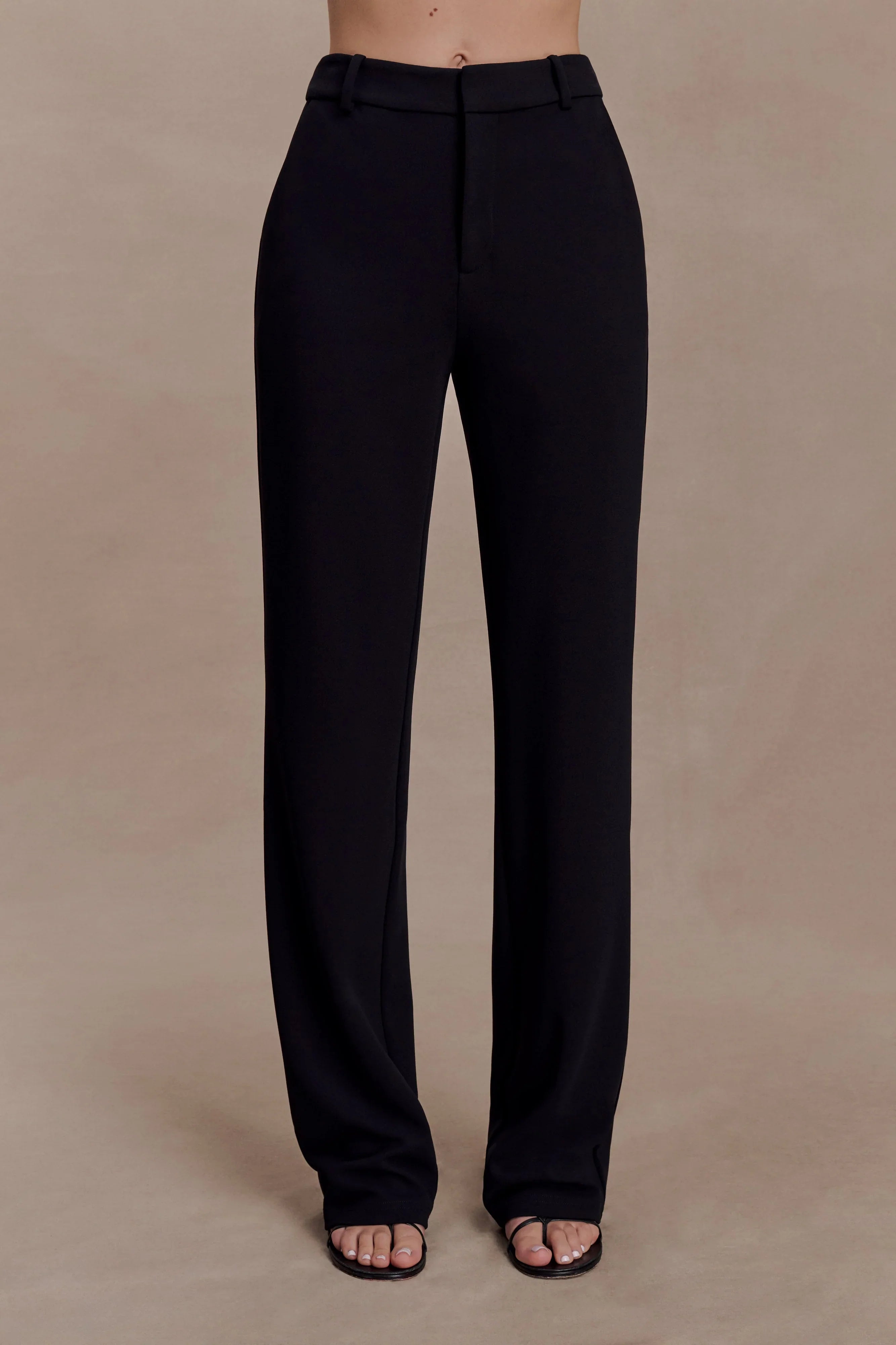 Maude Crepe Straight Leg Pants Black