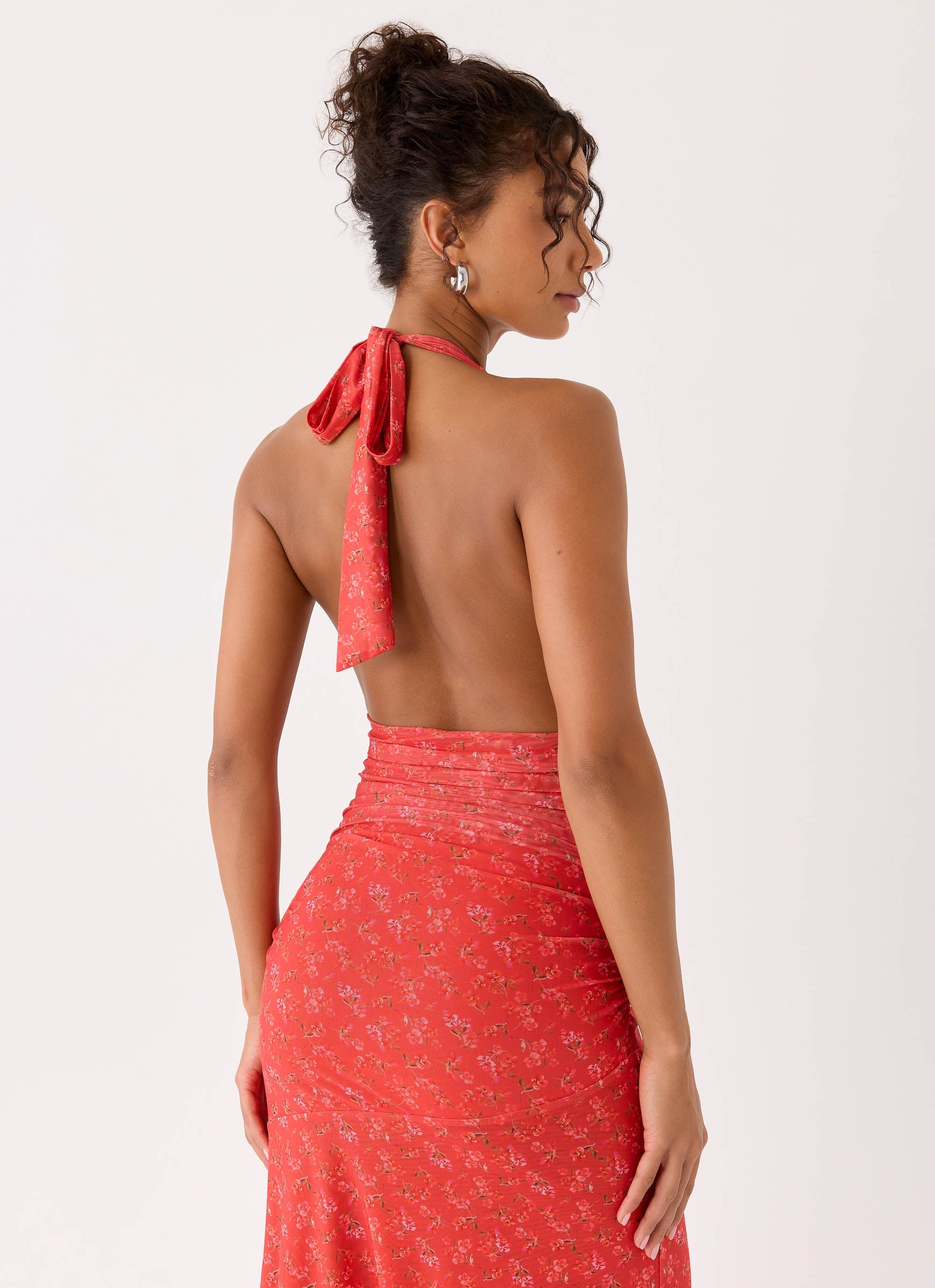 Esme Maxi Dress Magenta Red Rose