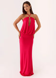 Telling You Maxi Dress Red Magenta