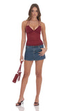 Mesh Halter Top in Wine