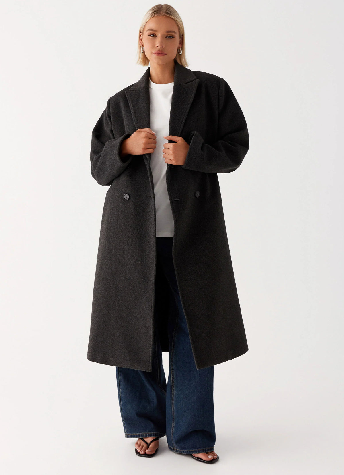 Gianni Double Breast Coat Charcoal