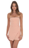 Strapless Rhinestone Bodycon Dress in Peachy Pink