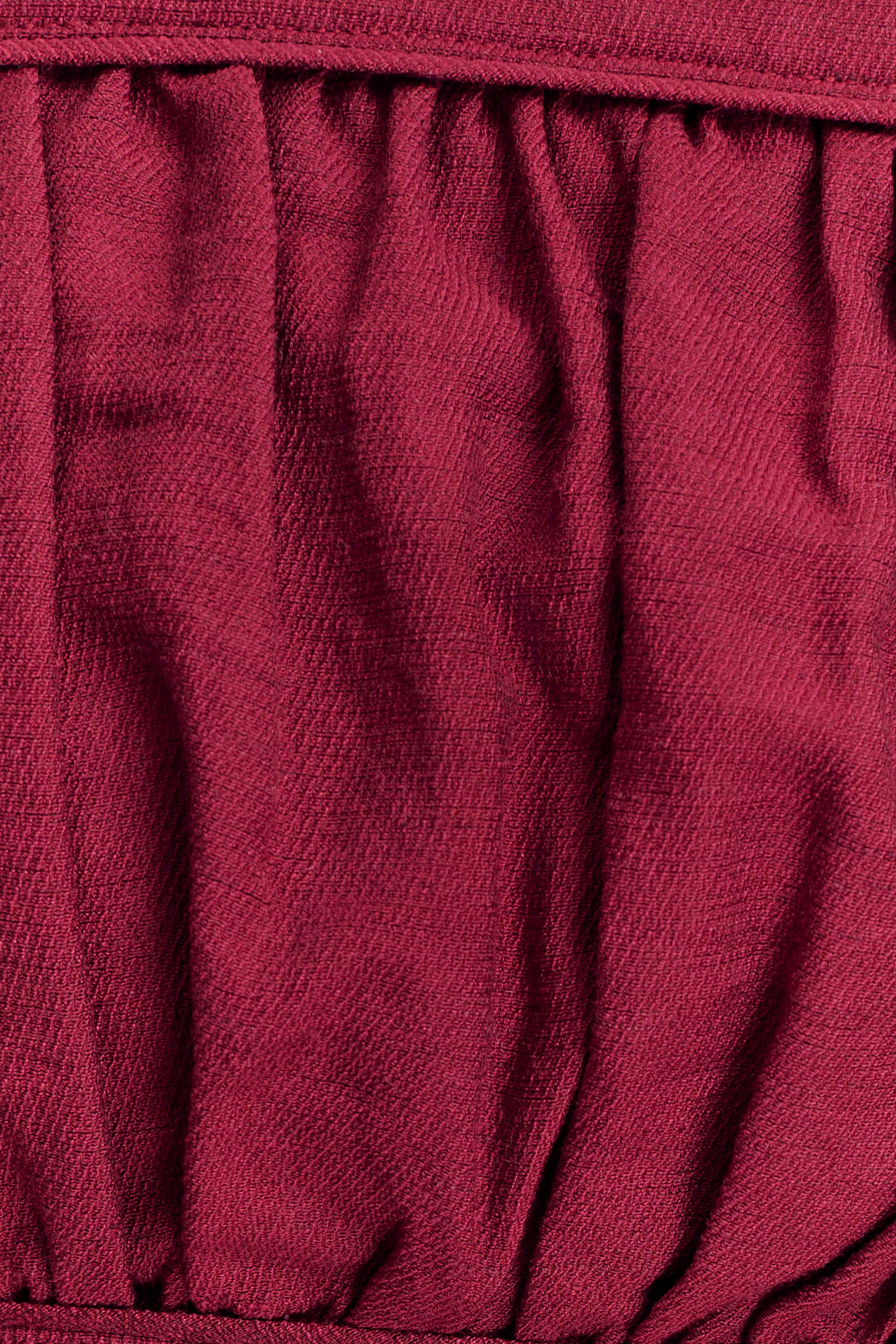 Scottie Shirred Linen Bandeau Wine
