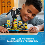 LEGO Despicable Me 4 Brick Built Gru and Minions Figure Buildable Minions Toy for Kids Dancing Despicable Me Toy Figures Playset Play and Display Birthday Gift for Boys and Girls 75582