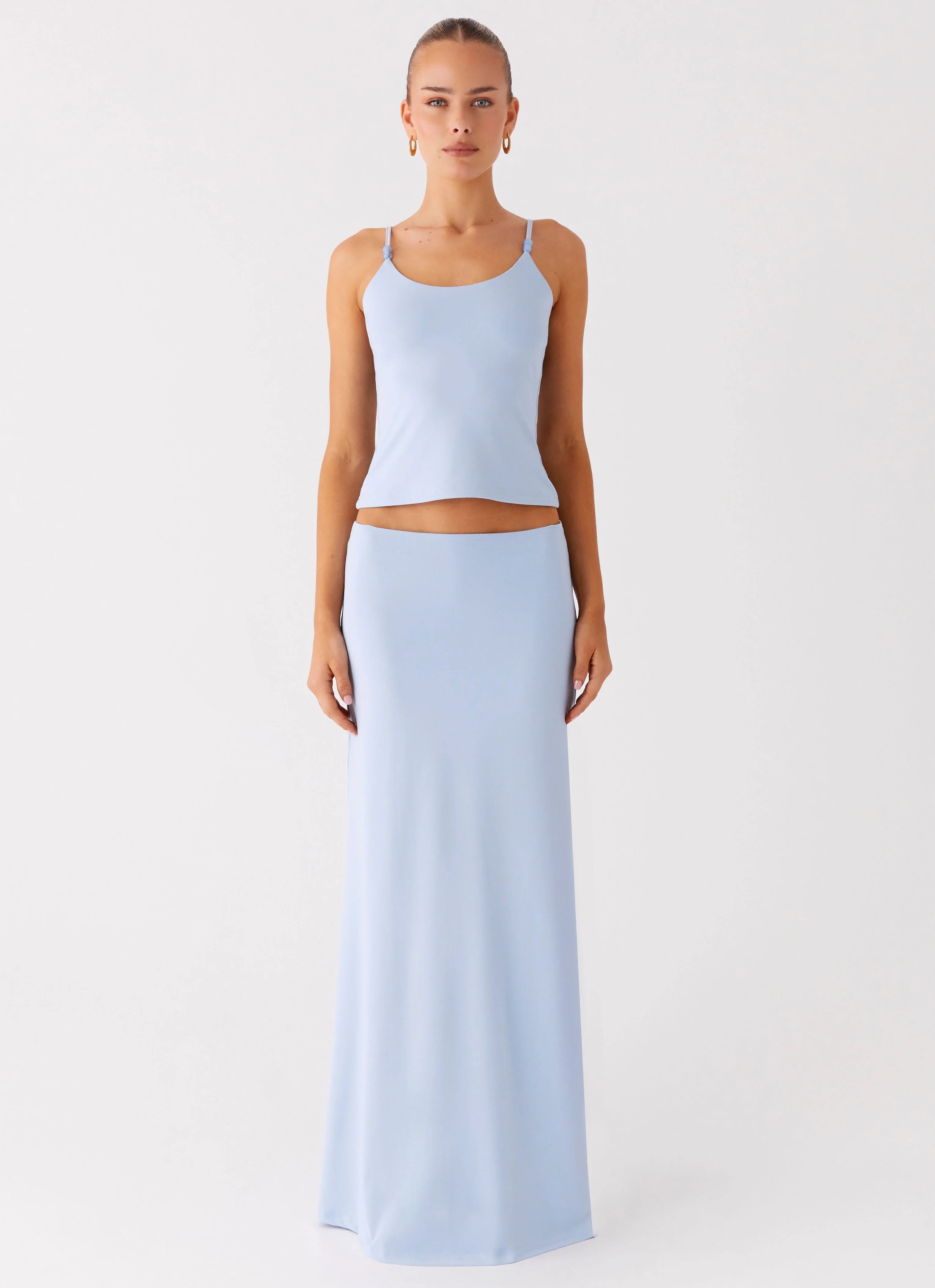 Like A Flower Maxi Skirt Baby Blue