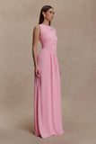 Ayeshya Slinky Asymmetric Maxi Dress Candy Pink