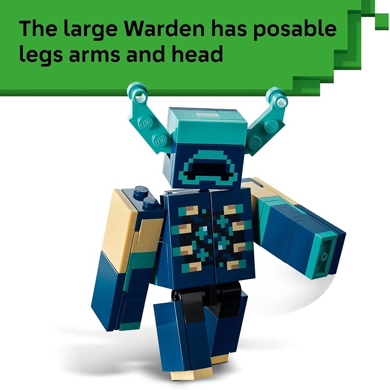 LEGO Minecraft The Warden Encounter Kids Toy Collectible Building Set for Boys and Girls 7 with Silent Ranger Minifigure Great Birthday Gift for Gamers and Kids Who Love Minecraft Toys 21274