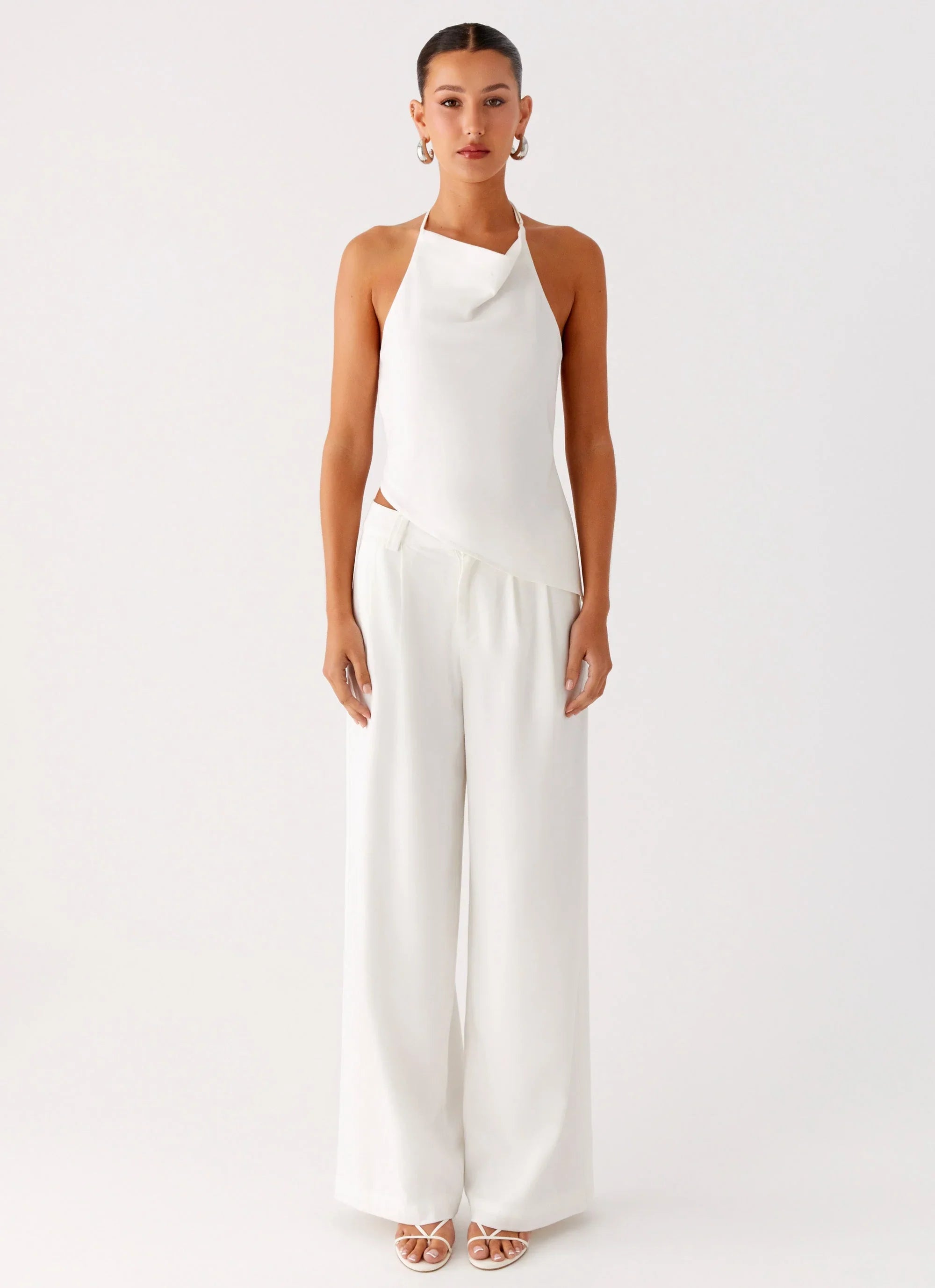 Delong Backless Linen Top White