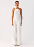 Delong Backless Linen Top White