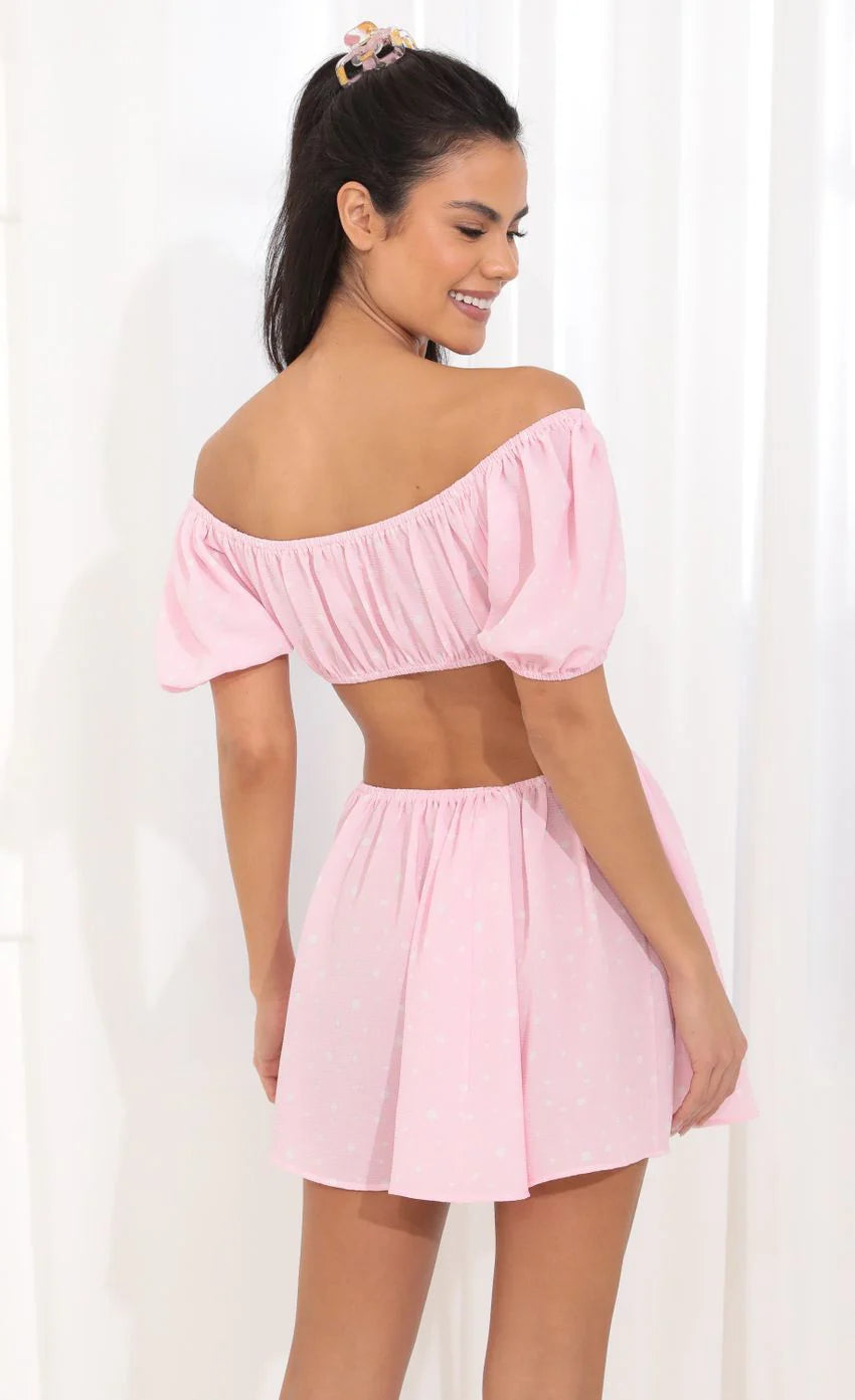 Open Back Dress in Pink