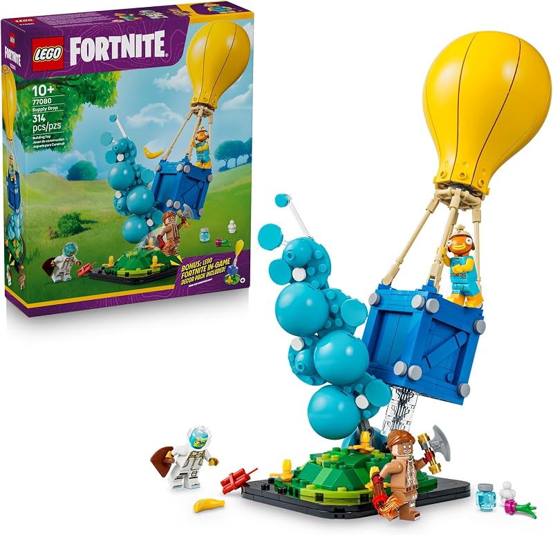 LEGO Fortnite Supply Drop 77080 Building Toy Boys Girls Ages 10 Display Model for Fans Kids Bedroom Desk Decor 314 pieces Gift for Gamers