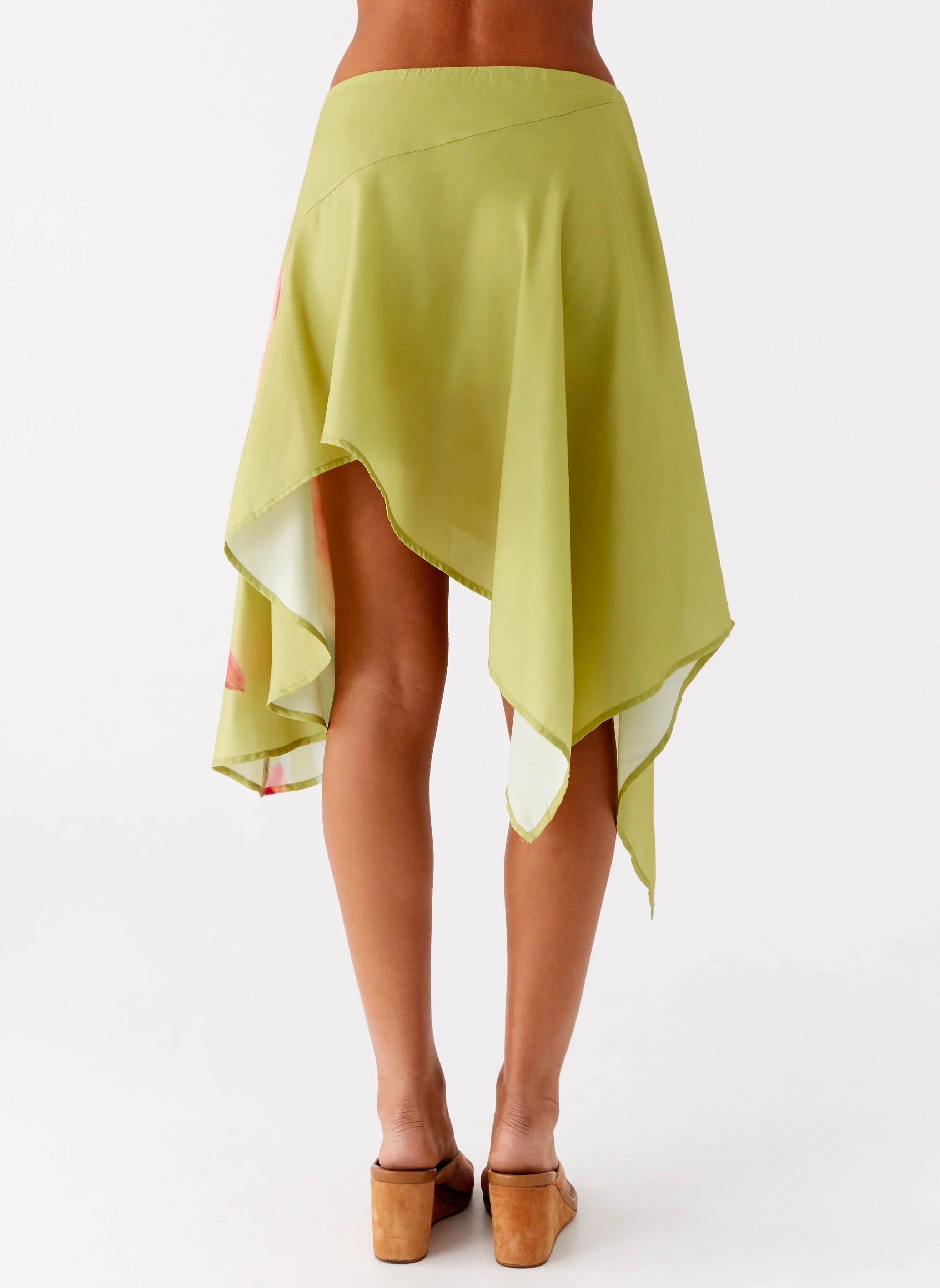Kia Low Rise Asymmetrical Midi Skirt Jungle Floral