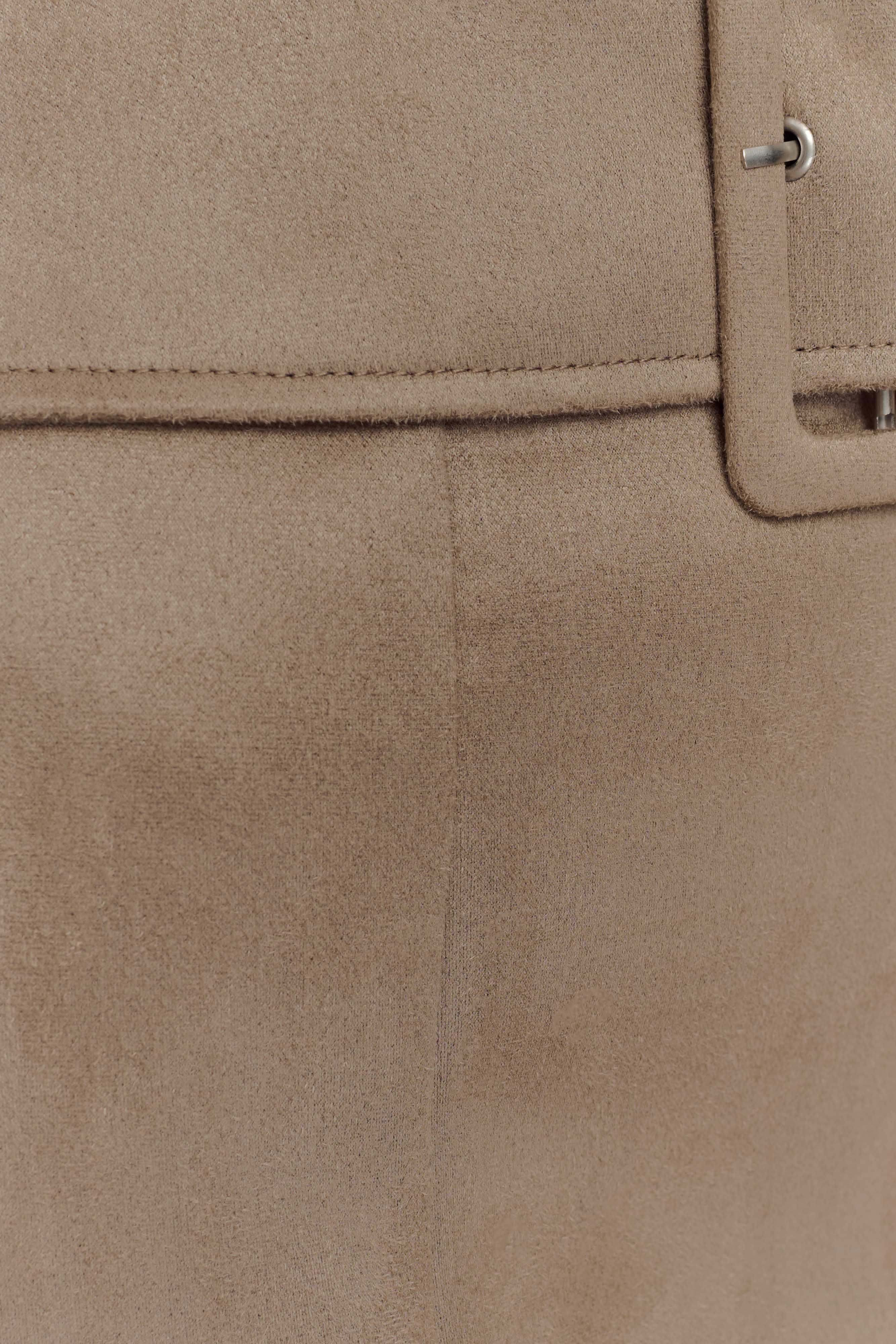 Hayes Faux Suede Belted Mini Skirt Sand