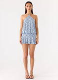 Keay Mini Dress Blue Mocha Dot