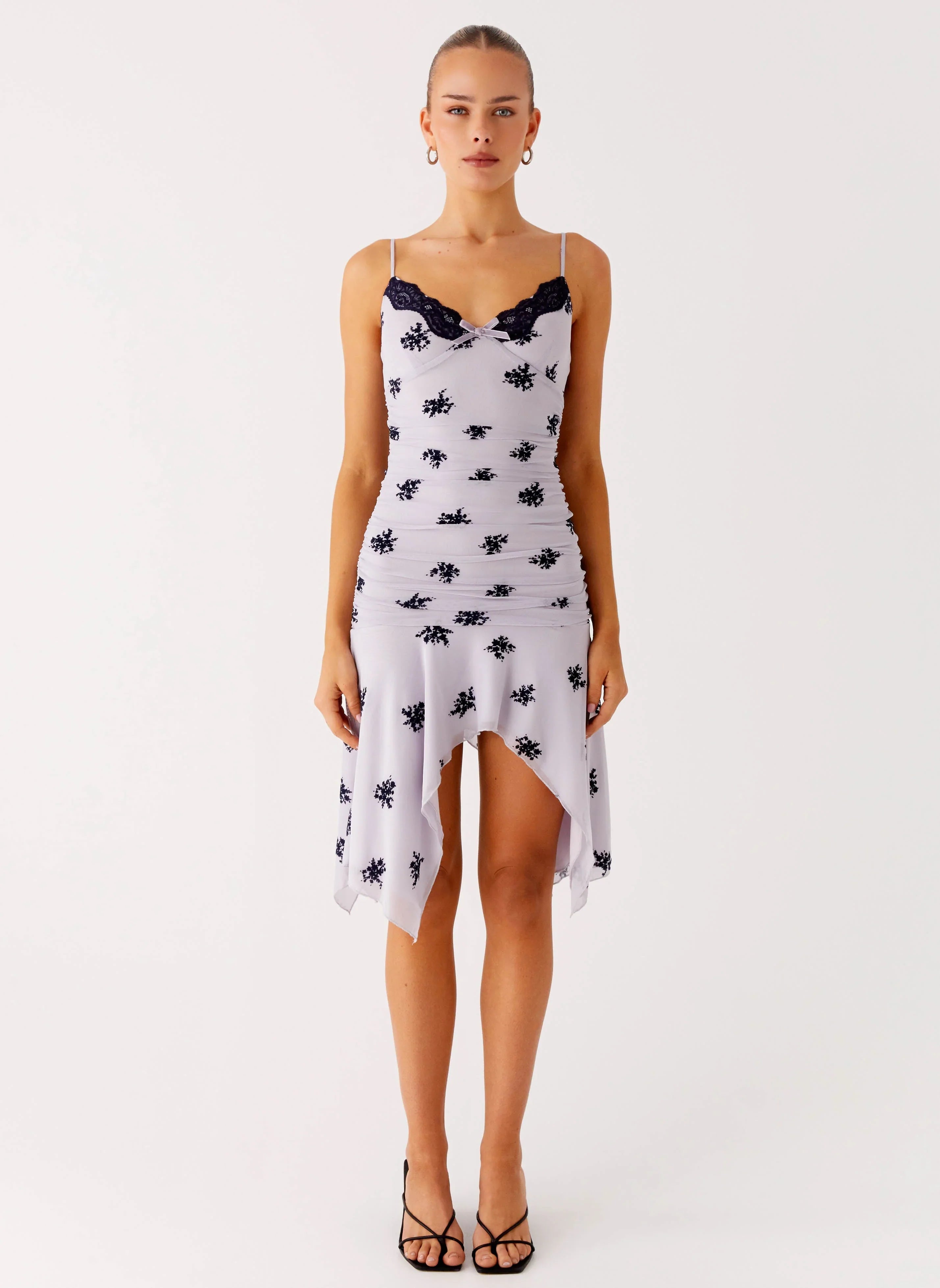 Amor Flock Hanky Mini Dress Lilac