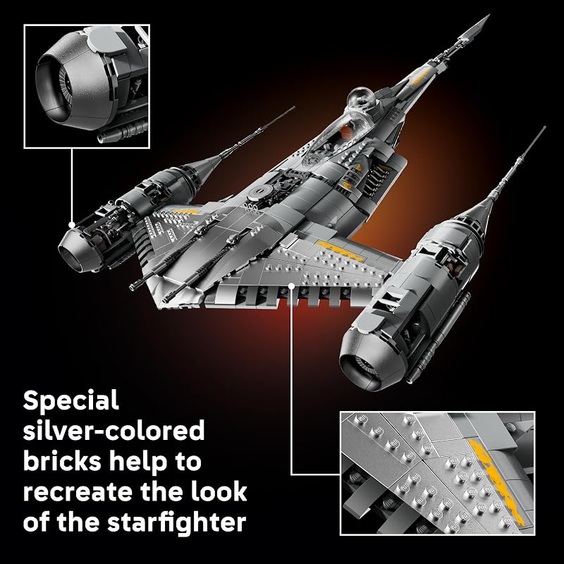 LEGO Star Wars The Mandalorians N 1 Starfighter 75442 Collectible Building Set for Adults Ages 18 Movie Display for Bedroom or Book Shelf 1809 pieces Gift for Men Women