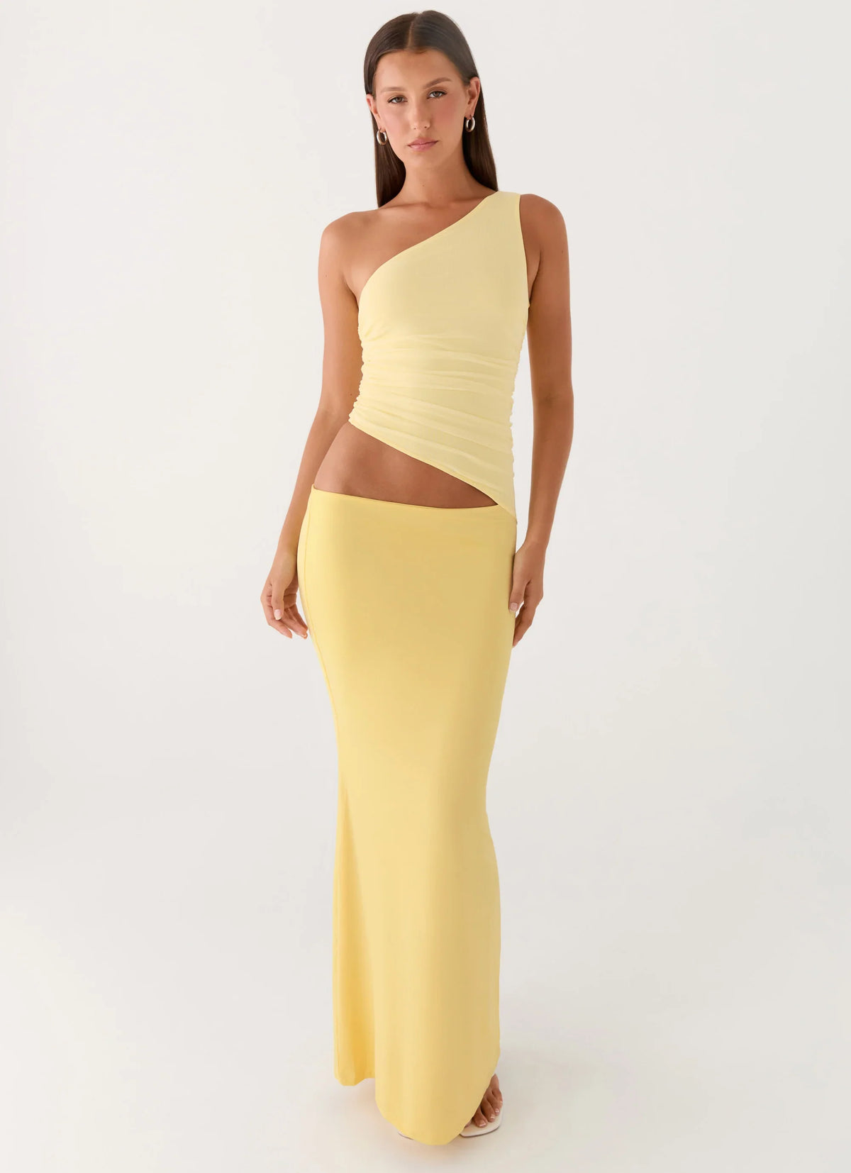 Seranella One Shoulder Maxi Dress Lemon