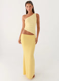 Seranella One Shoulder Maxi Dress Lemon