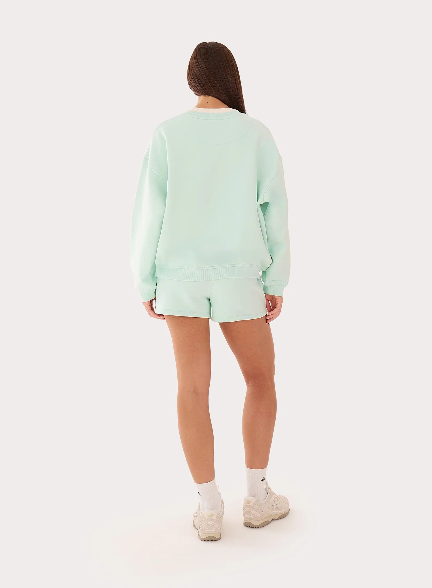 Mint Green Embroidered Branded Shorts