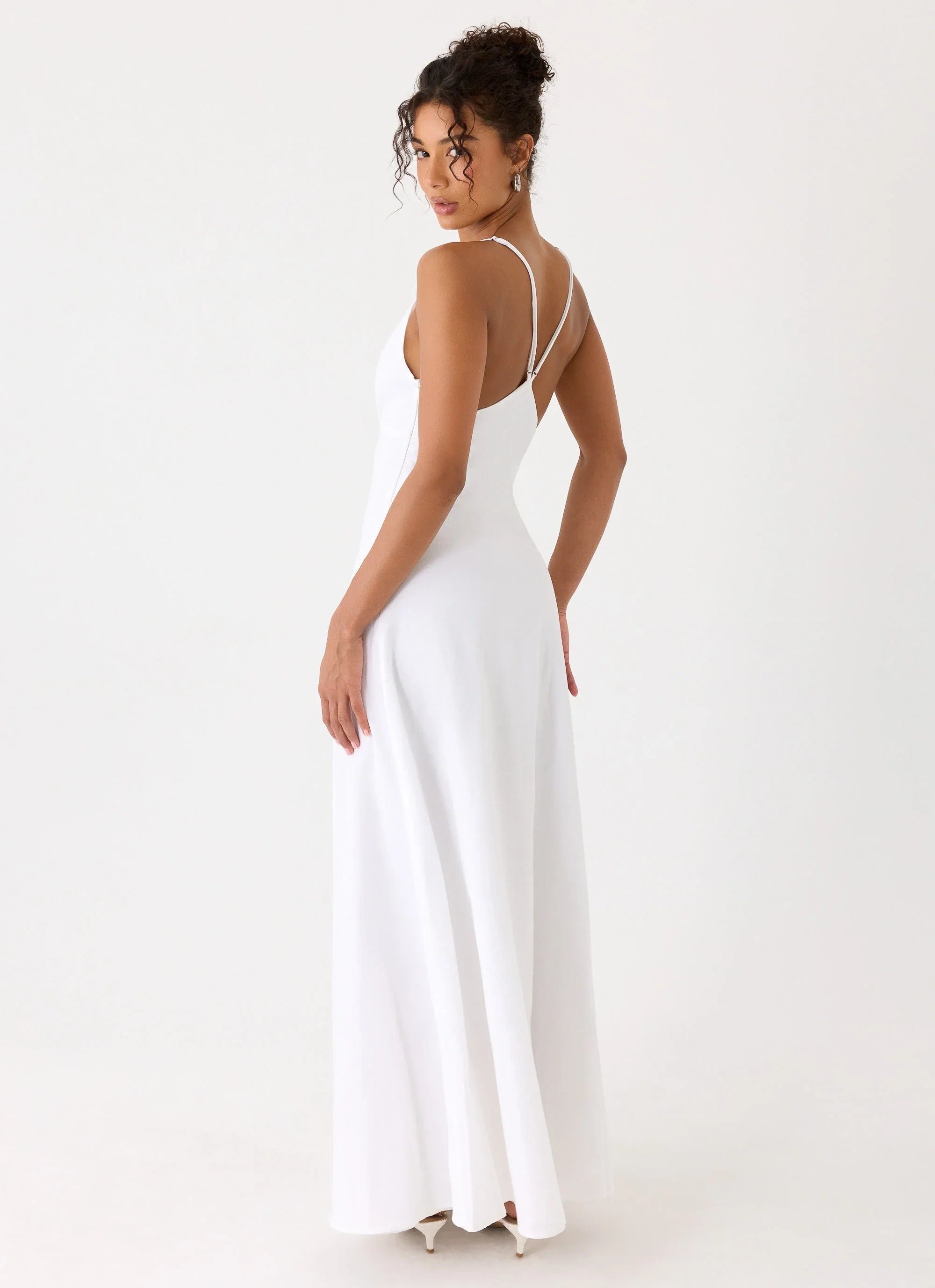 Calianna Linen Maxi Dress White