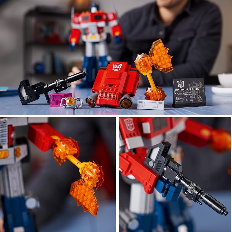 LEGO Icons Optimus Prime 10302 Transformers Figure Set Collectible Transforming 2 in 1 Robot and Truck Model Building Kit for Adults Perfect for Display or Play