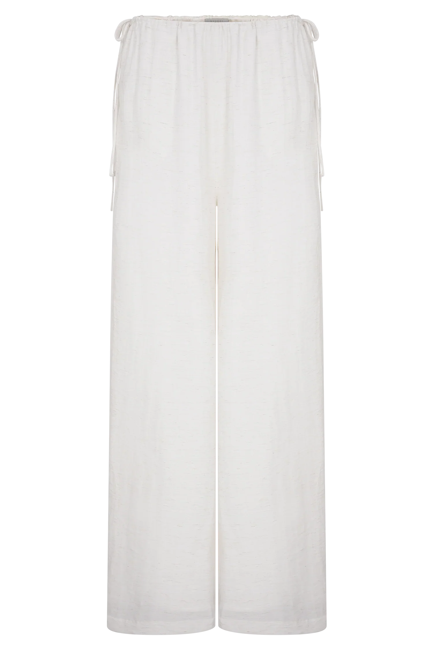 Callum Drawstring Straight Leg Pants White