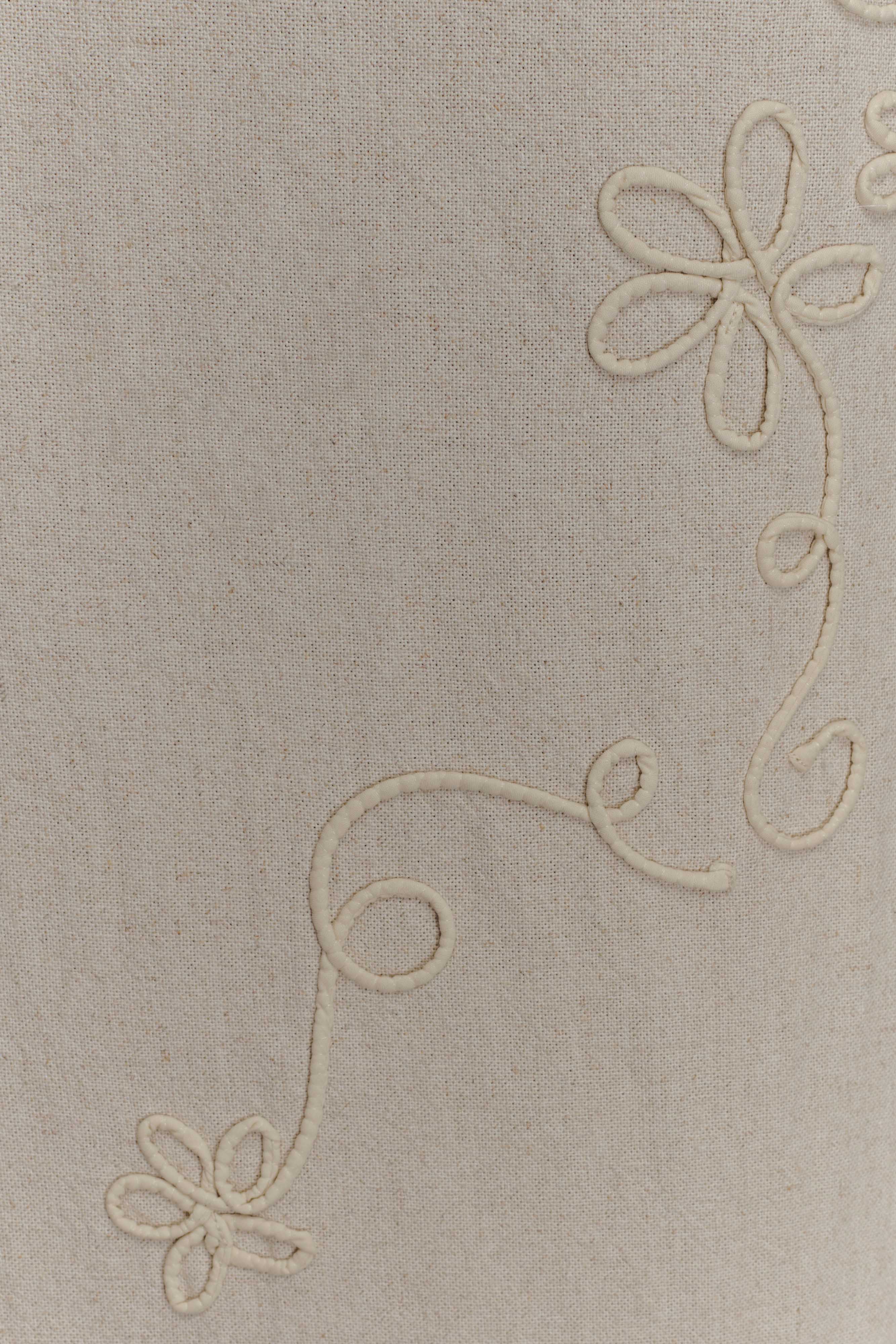 Casey Linen Embroidered Maxi Skirt Natural
