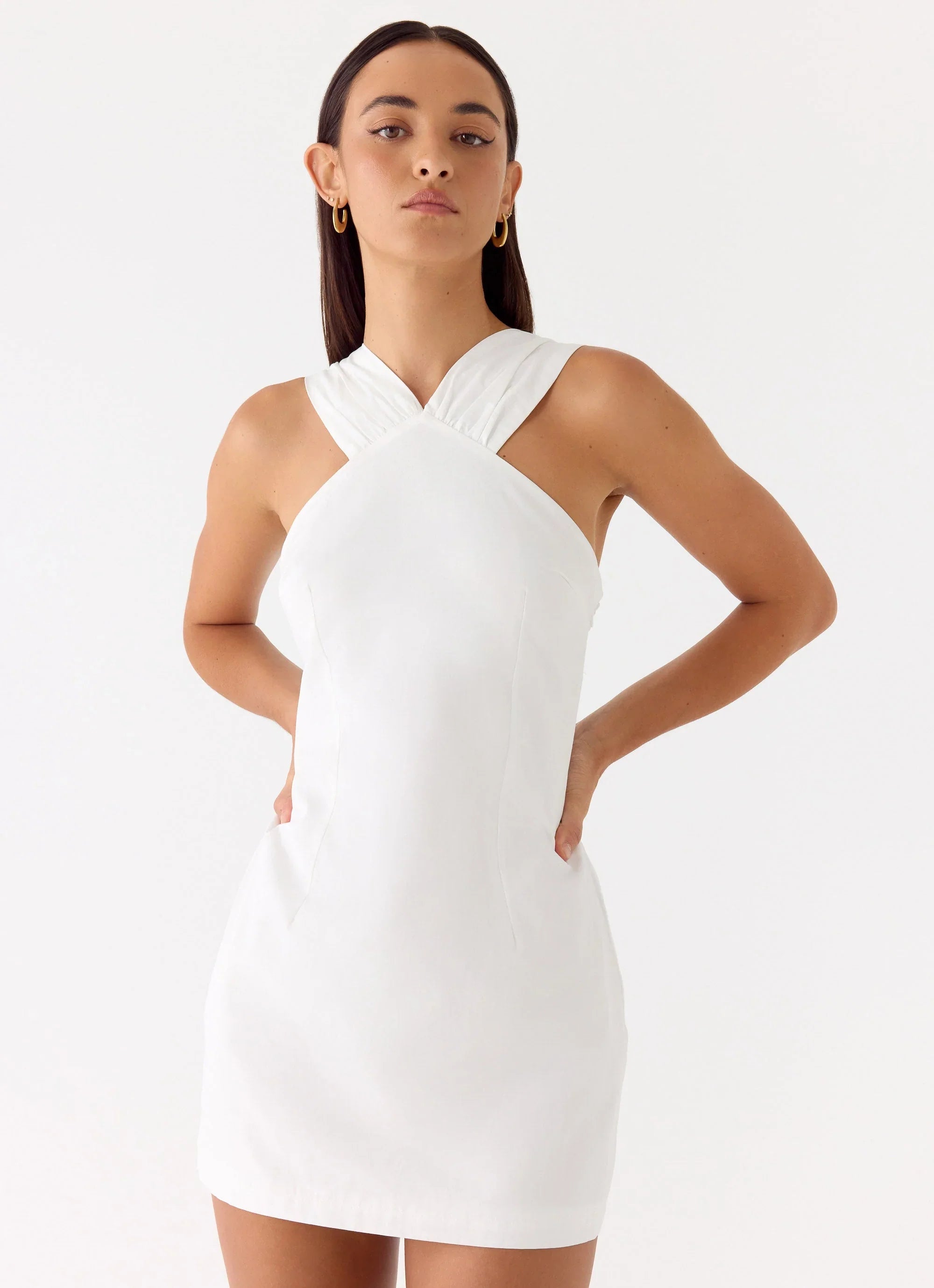 Be My Baby Mini Dress White