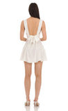 Plunge V Neck Dress in White