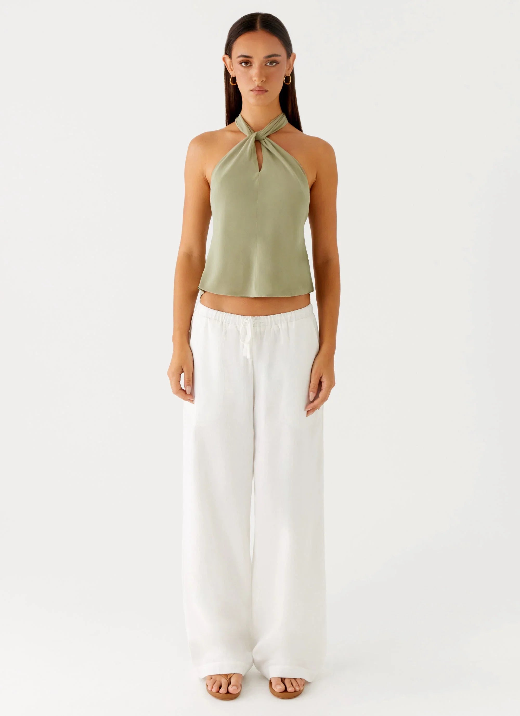 Maddox Scarf Top Sage
