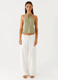 Maddox Scarf Top Sage