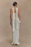 Caprice Halter Knit Maxi Dress White