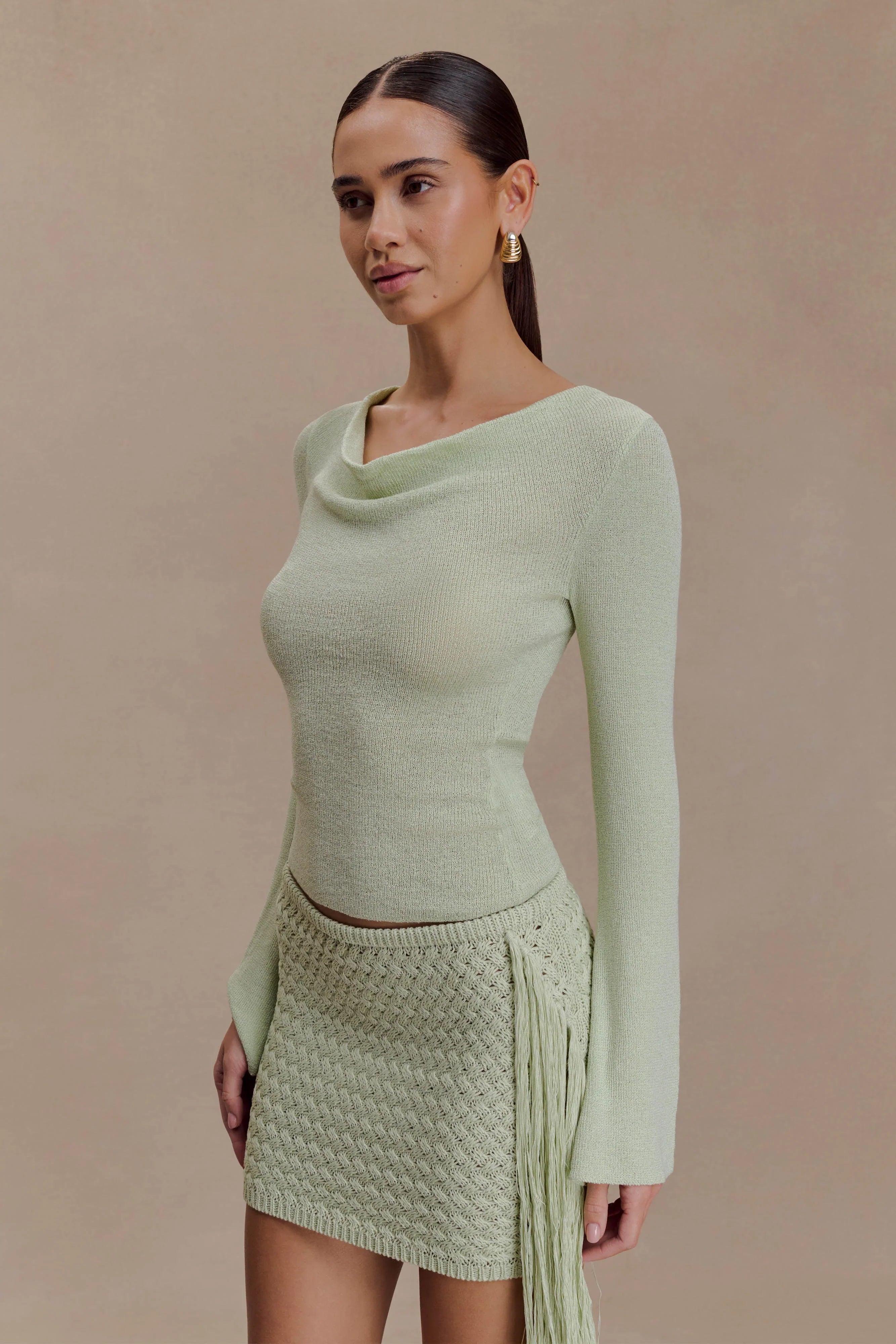 Terrymae Crochet Mini Skirt Pastel Green