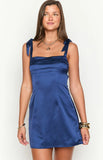 Akira Navy Tie Mini Dress