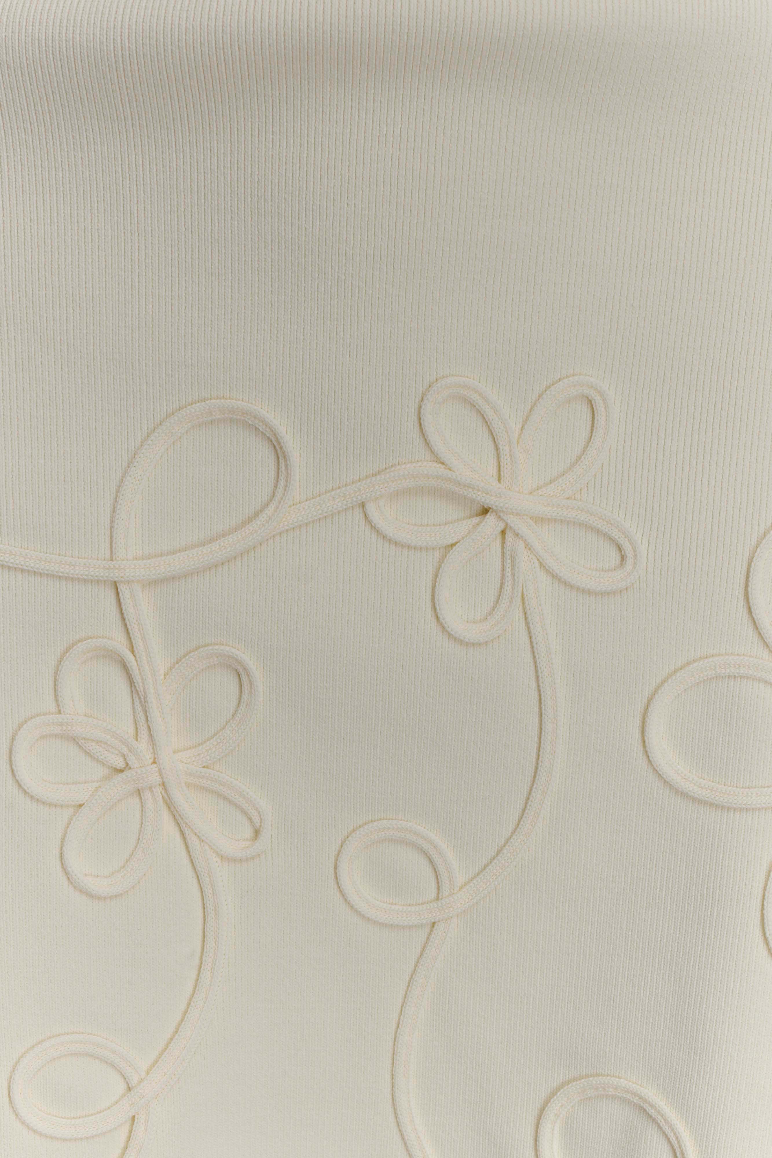 Brullo Embroidery Knit Mini Dress Ivory
