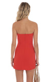 Strapless Mini Dress in Blood Orange