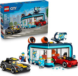 LEGO City Drive Through Car Wash 60497 Building Toys for Boys Girls Ages 6 Toy Cars Playset for Pretend Play 4 Minifigures 583 pieces Gift Idea
