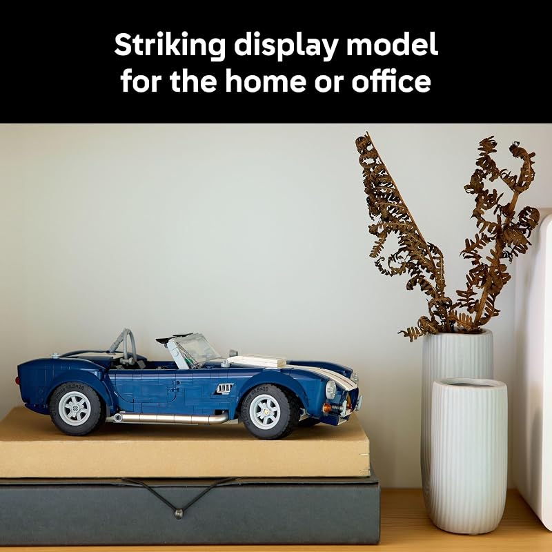 LEGO Icons Shelby Cobra 427 S C Car Building Set for Adults Bedroom Office or Book Shelf Decor for Sports Car Fans Ages 18 Gift Idea for Birthdays 10357