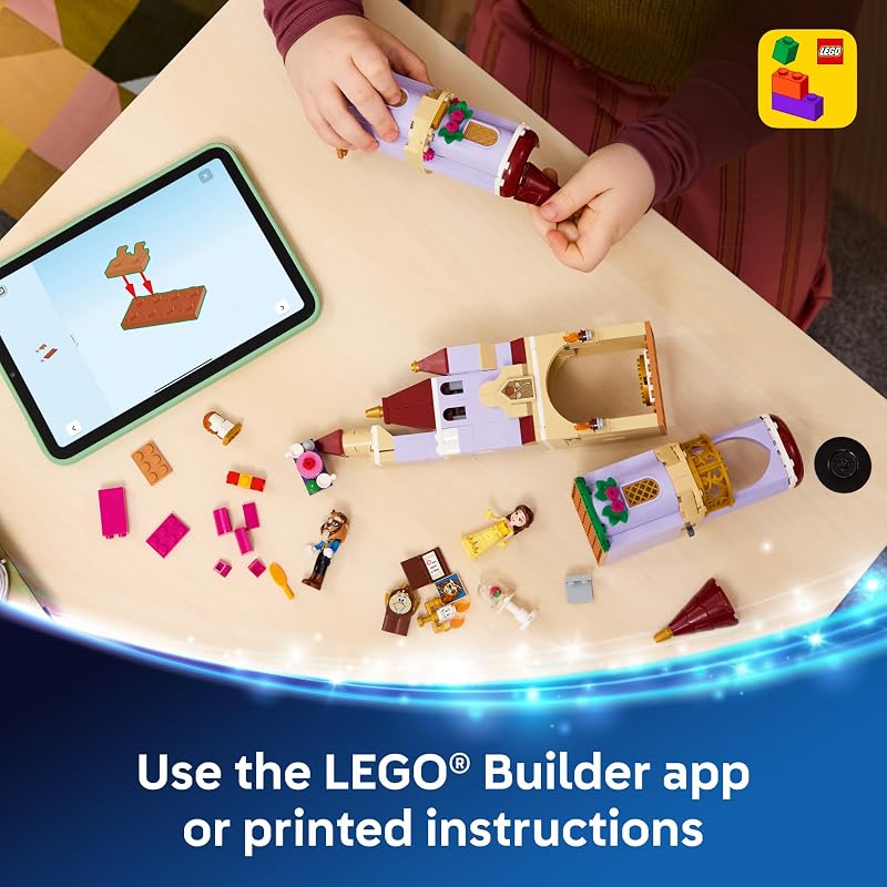 LEGO Disney Princess Belle the Beasts Enchanted Castle 43289 Building Toys for Girls Boys Ages 4 Castle Toy W Movie Characters Pretend Play 254 pieces Gift for Birthdays
