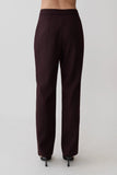 Agatha Straight Leg Suiting Pants Plum Pinstripe
