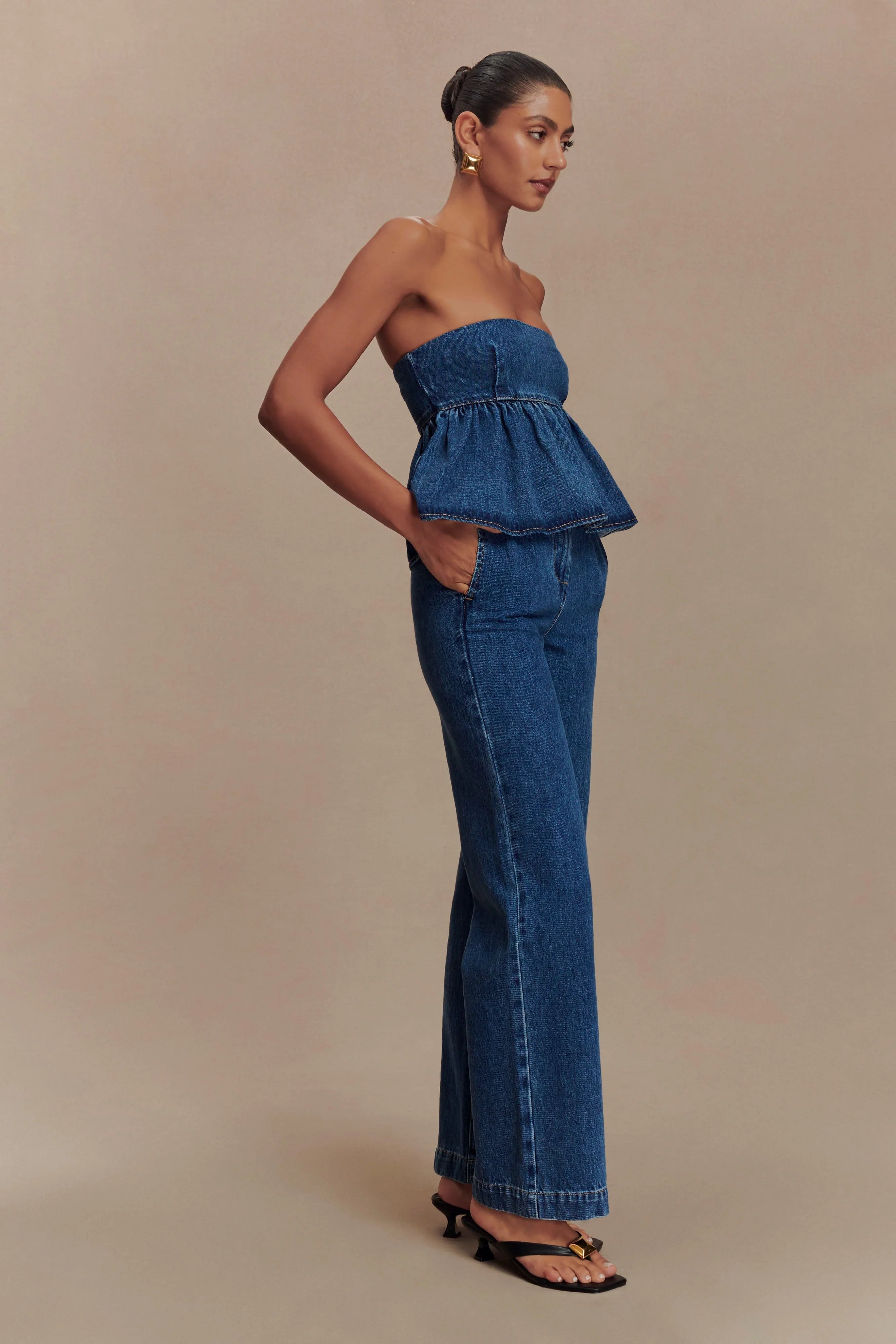 Rayne Wide Leg Denim Jeans 90S Blue
